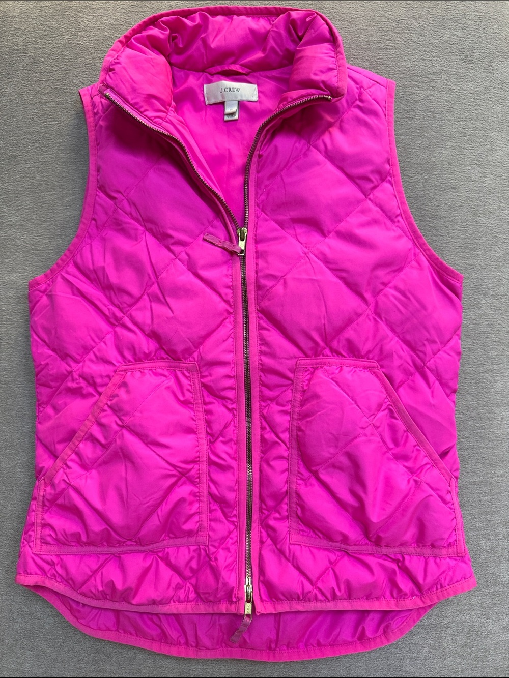 J. Crew Hot Pink Quilted Puffer Vest